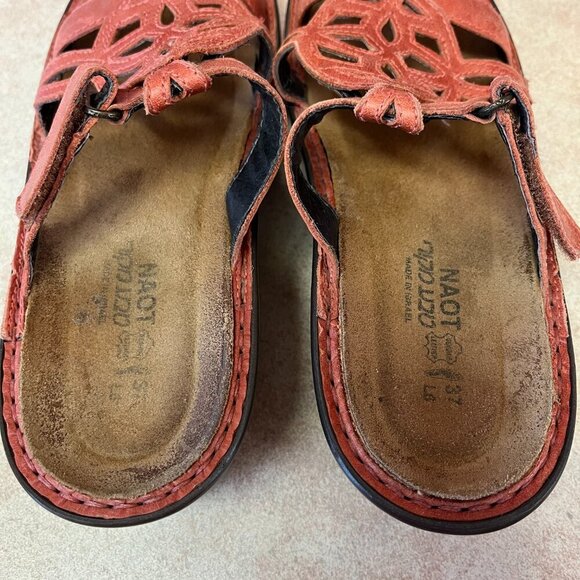 Naot Leather Adjustable Heeled Sandals in Rust - Picture 9 of 12